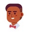 Waiter african american man 2D vector avatar illustration