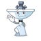 Waiter on bath room cartoon sink shape