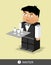 Waiter character illustration. Waiter profession illustration.