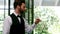 Waiter examining a empty wine glass