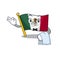 Waiter flag mexico isolated with the character
