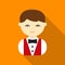 Waiter flat icon. Illustration for web and mobile design.