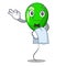 Waiter green ballon with cartoon ribbons beautiful