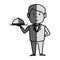 waiter hotel service isolated icon