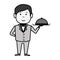 waiter hotel service isolated icon