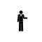Waiter icon, stick figure man pictogram, human silhouette isolated