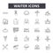 Waiter line icons, signs, vector set, outline illustration concept