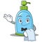 Waiter liquid soap character cartoon