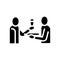 waiter offering drinks glyph icon vector illustration