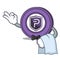 Waiter Pivx coin mascot cartoon