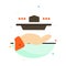 Waiter, Restaurant, Serve, Lunch, Dinner Abstract Flat Color Icon Template
