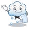 Waiter snow cloud character cartoon