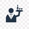 Waiter vector icon isolated on transparent background, Waiter t