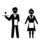 Waiter and waitress icon