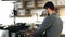 Waiter working in cafeteria