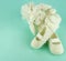 Waiting for baby. white ballet shoes for newborn