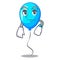 Waiting blue balloon bunch design on cartoon