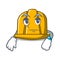 Waiting construction helmet mascot cartoon