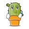 Waiting cute cactus character cartoon