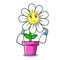 Waiting daisy flower mascot cartoon