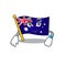 Waiting flag australia isolated in the mascot