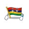 Waiting flag mauritius in the character shape