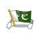 Waiting flag pakistan isolated in the cartoon
