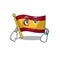 Waiting flag spain with in the mascot shape