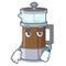 Waiting french press in a cartoon fridge