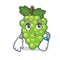 Waiting green grapes mascot cartoon