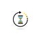 Waiting icon isolated with shadow. Wait time icon. Hourglass clock