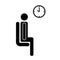 Waiting icon pictogram with man and clock
