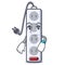 Waiting isolated power strip with the mascot