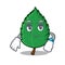 Waiting mint leaves mascot cartoon