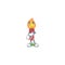 Waiting red stripes candle on cartoon mascot style design