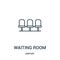 waiting room icon vector from airport collection. Thin line waiting room outline icon vector illustration