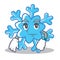 Waiting snowflake character cartoon style