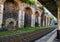 Waiting for the train at the station in Camogli, Italy.