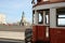 Waiting tram at Palace Square in Lisbon, Portugal