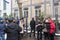 Waiting for the voting chance: Queue of the voters in front of the Russian consulate during the election of Russian president 2018