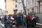 Waiting for the voting chance: Queue of the voters in front of the Russian consulate during the election of Russian president 2018