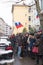 Waiting for the voting chance: Queue of the voters in front of the Russian consulate during the election of Russian president 2018