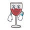 Waiting wine mascot cartoon style