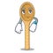 Waiting wooden spoon mascot cartoon