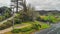 Waitomo countryside and hills in spring season, aerial view of New Zealand