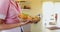 Waitress serving meal to man in restaurant 4k