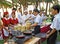 Waitresses ready to serve chinese dim sum