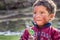 Wakawasi, Peru - Cute Little Boy with a Lollypop in His Hand the Inca Lares Trail to Machu Picchu in the Andes Mountains