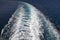 Wake of cruise ship as it cruises Mediterranean Ocean, Europe