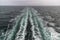 Wake of a Danish ferry en route to the Faroe Islands